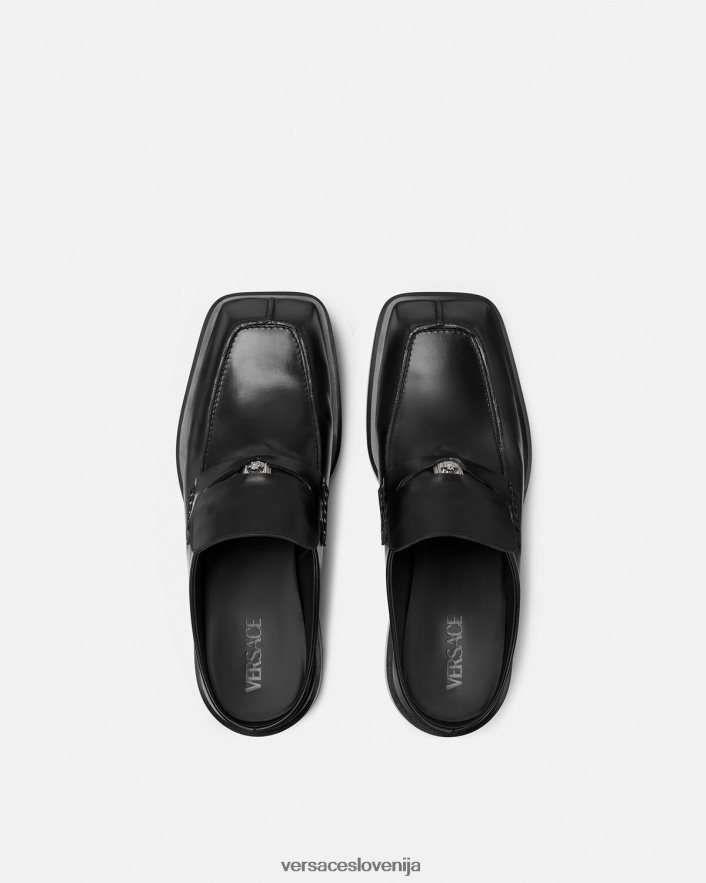 moški kvadratne loafer mule Versace Črna 20B20P1576 čevelj