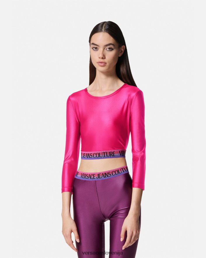 ženske logo crop top Versace fuksija 20B20P2214 oblačila