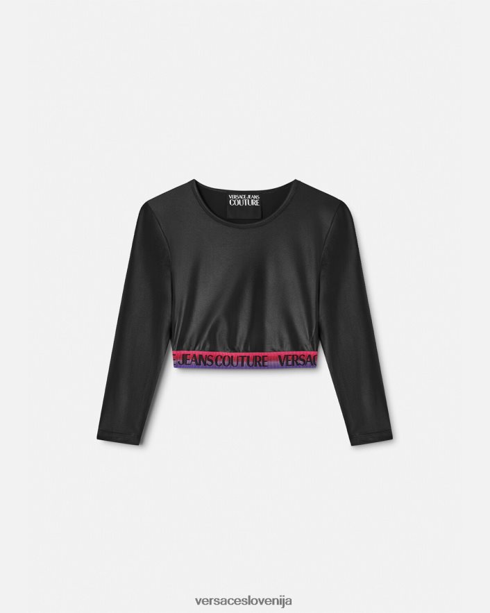 ženske logo crop top Versace Črna 20B20P2146 oblačila